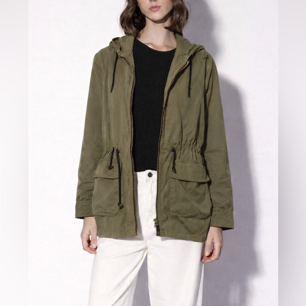 Walter Baker Khaki Utility Jacket Sz M Street Casual Chic Boho Military Green